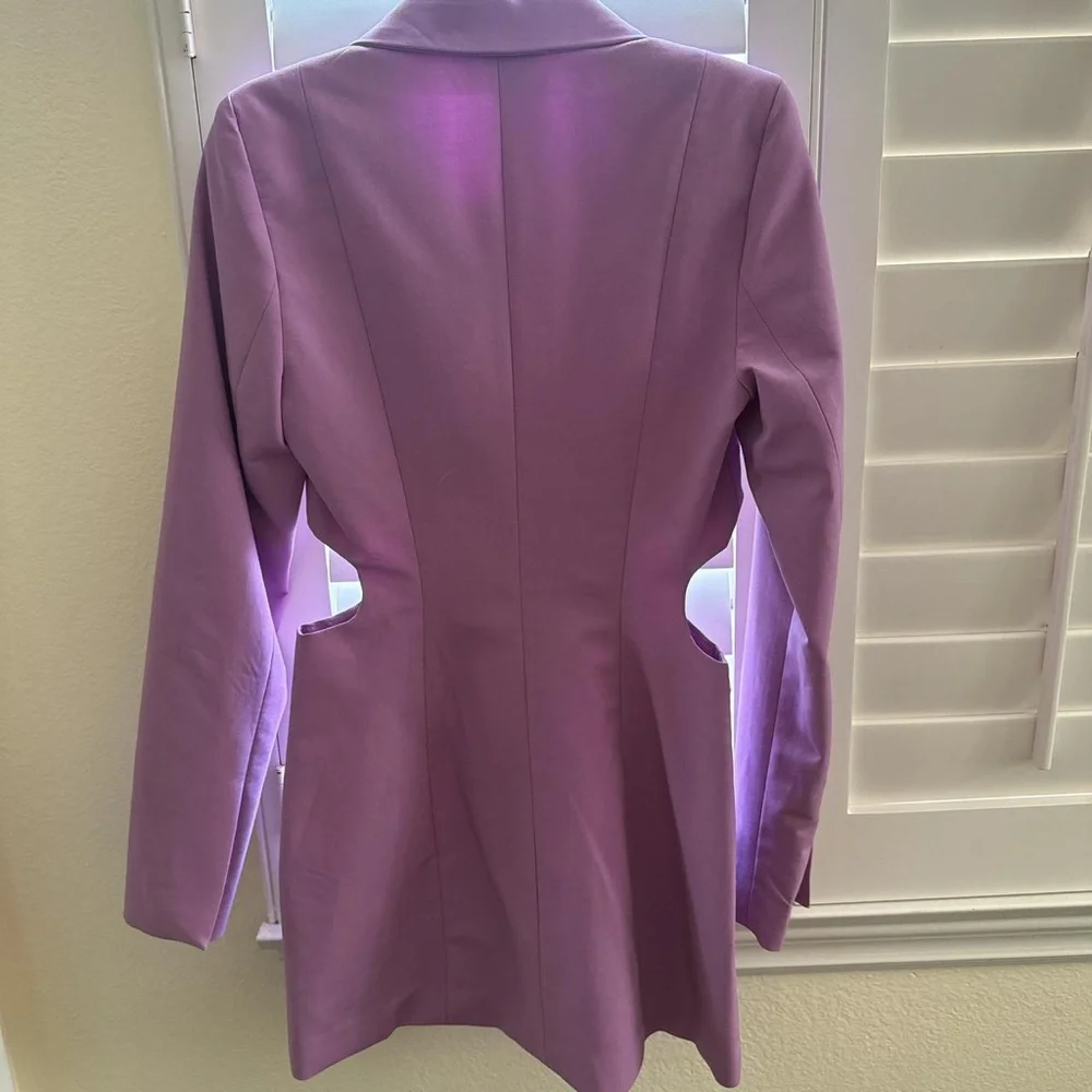 ZARA Lilac Cut Out Blazer Dress – Size L, NWT, Blogger Favorite, Sold Out! - Picture 3 of 13